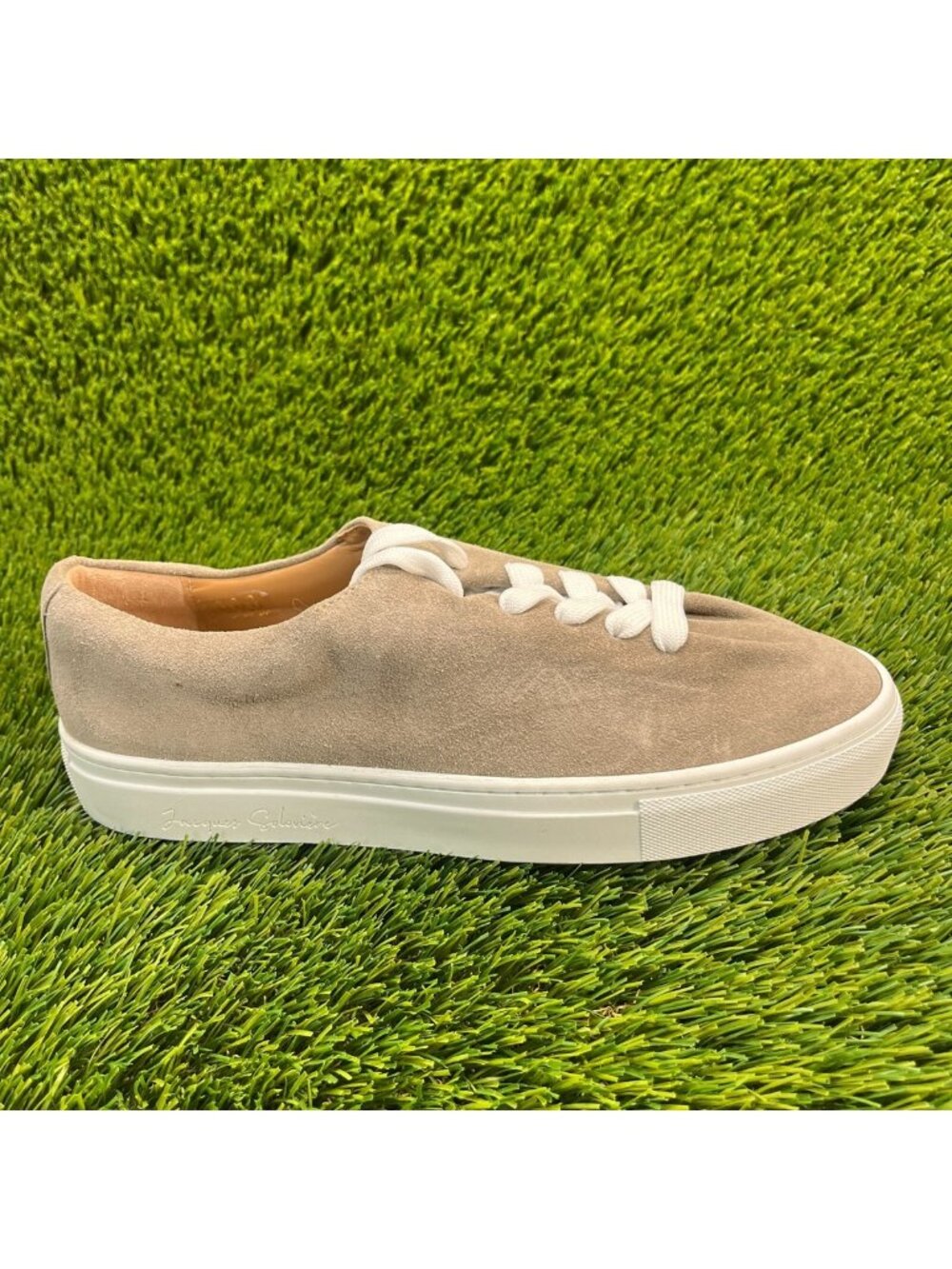 Jacques Soloviere Paris Jim Suede Womens Size 9 Beige Athletic Shoes Sneakers